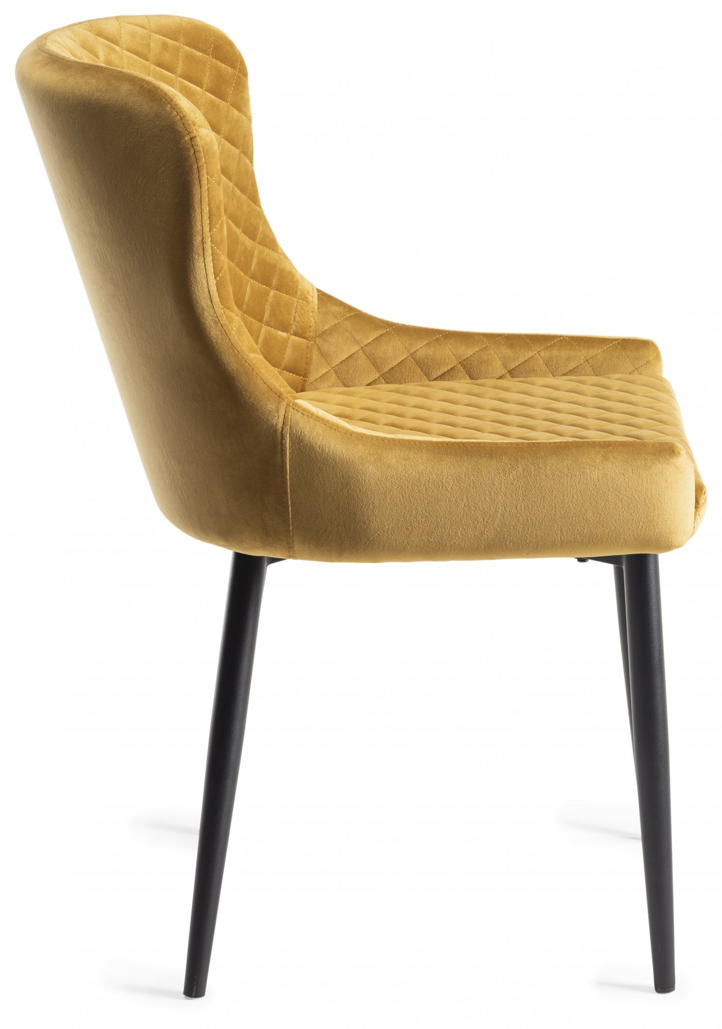 Gallery Collection Cezanne Mustard Velvet Fabric Chairs with Sand