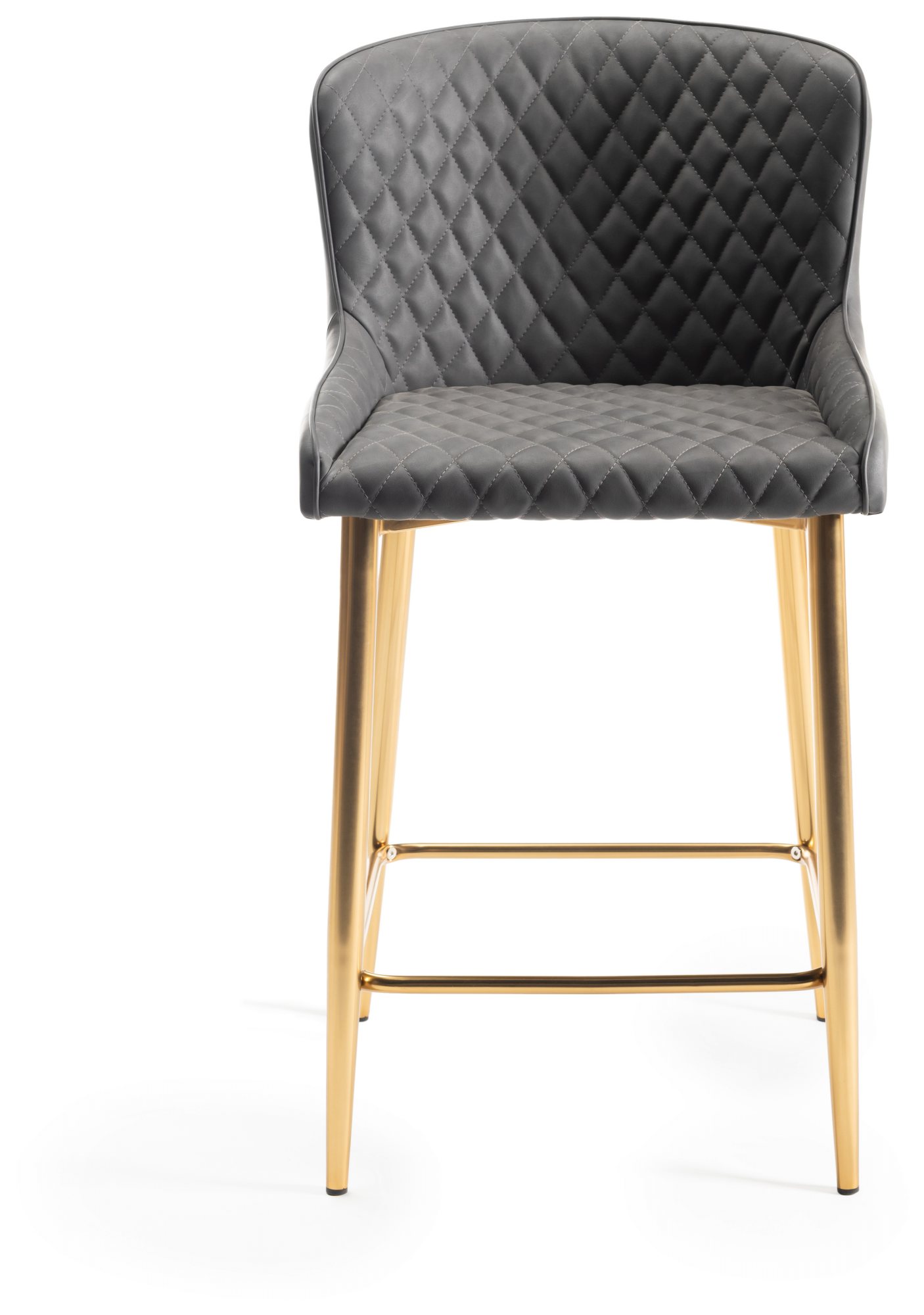 Gallery Collection Cezanne Dark Grey Faux Leather Bar Stools with