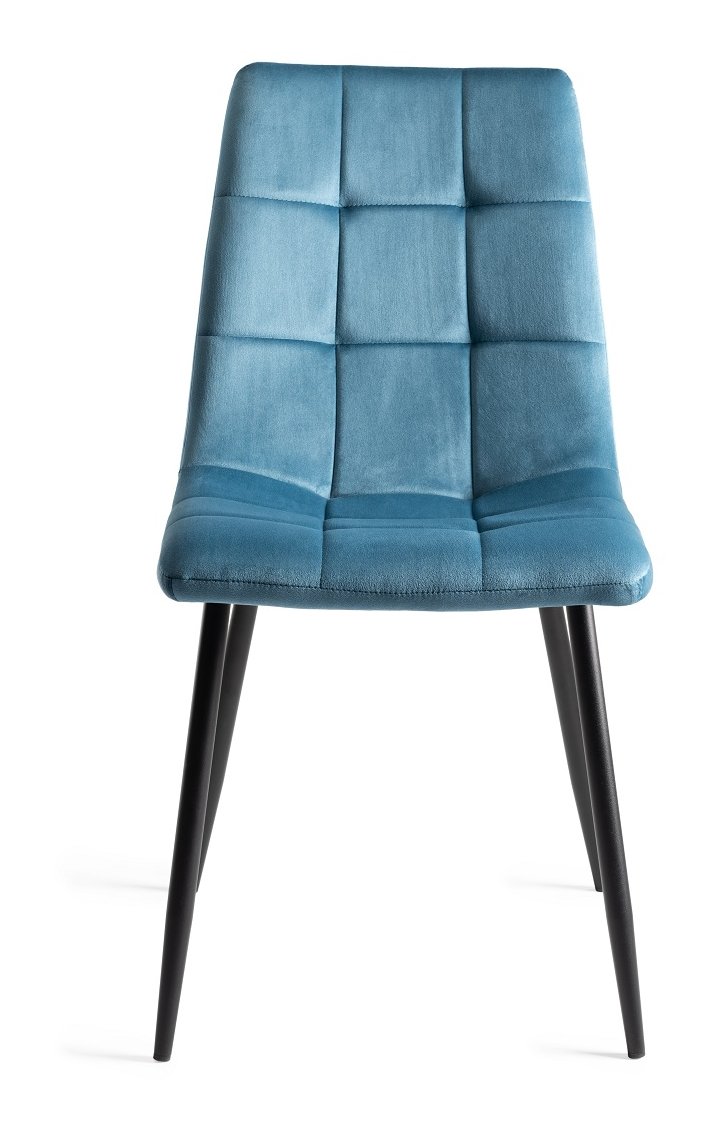 Gallery Collection Mondrian Petrol Blue Velvet Fabric Chairs with