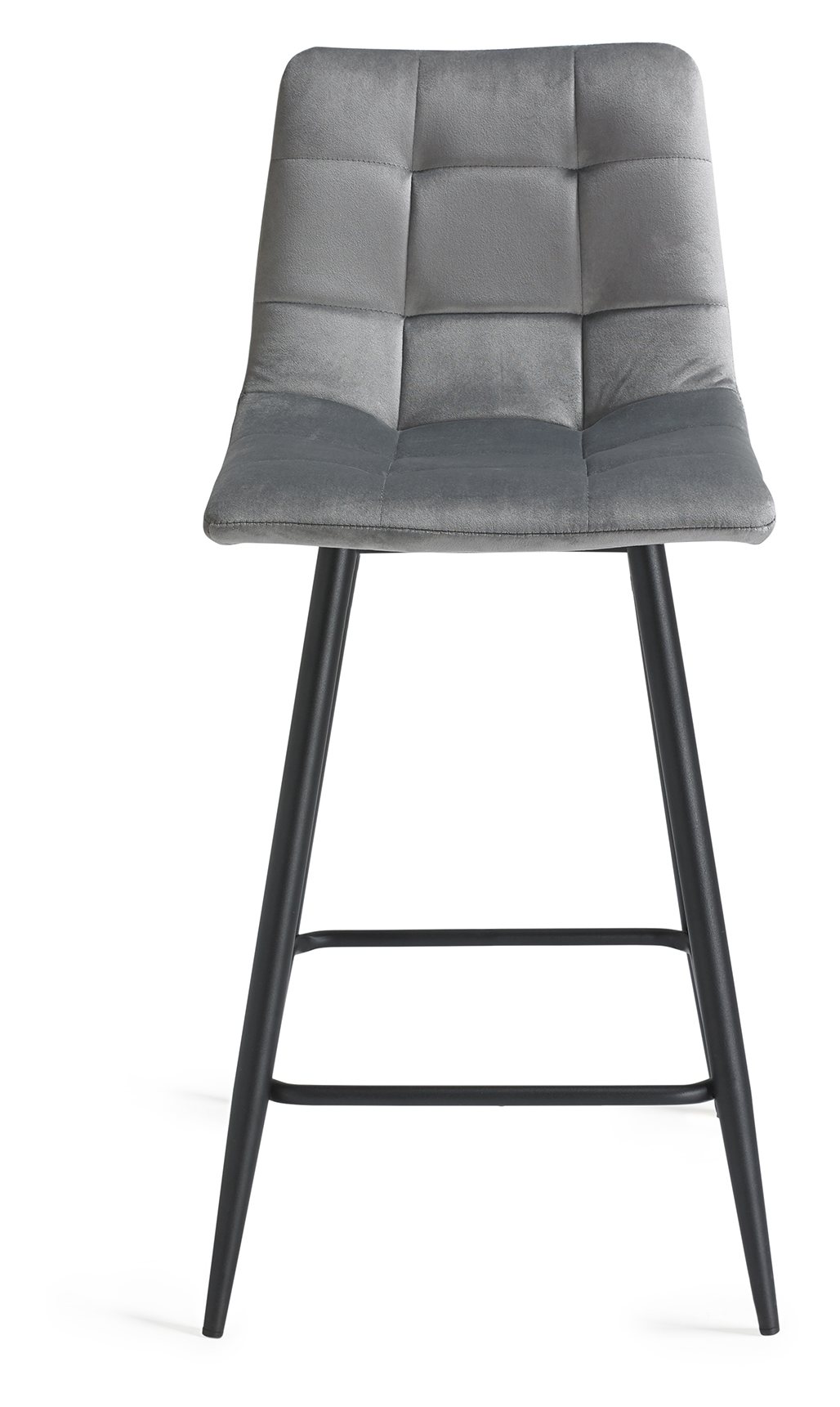 Gallery Collection Mondrian Grey Velvet Fabric Bar Stools with Sand