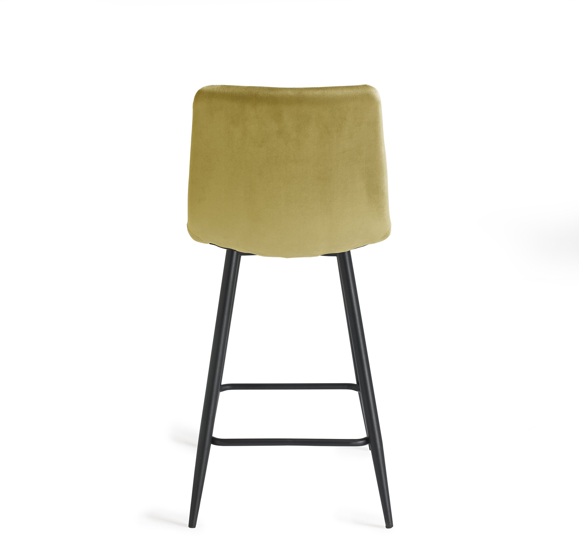 Gallery Collection Mondrian Mustard Velvet Fabric Bar Stools with
