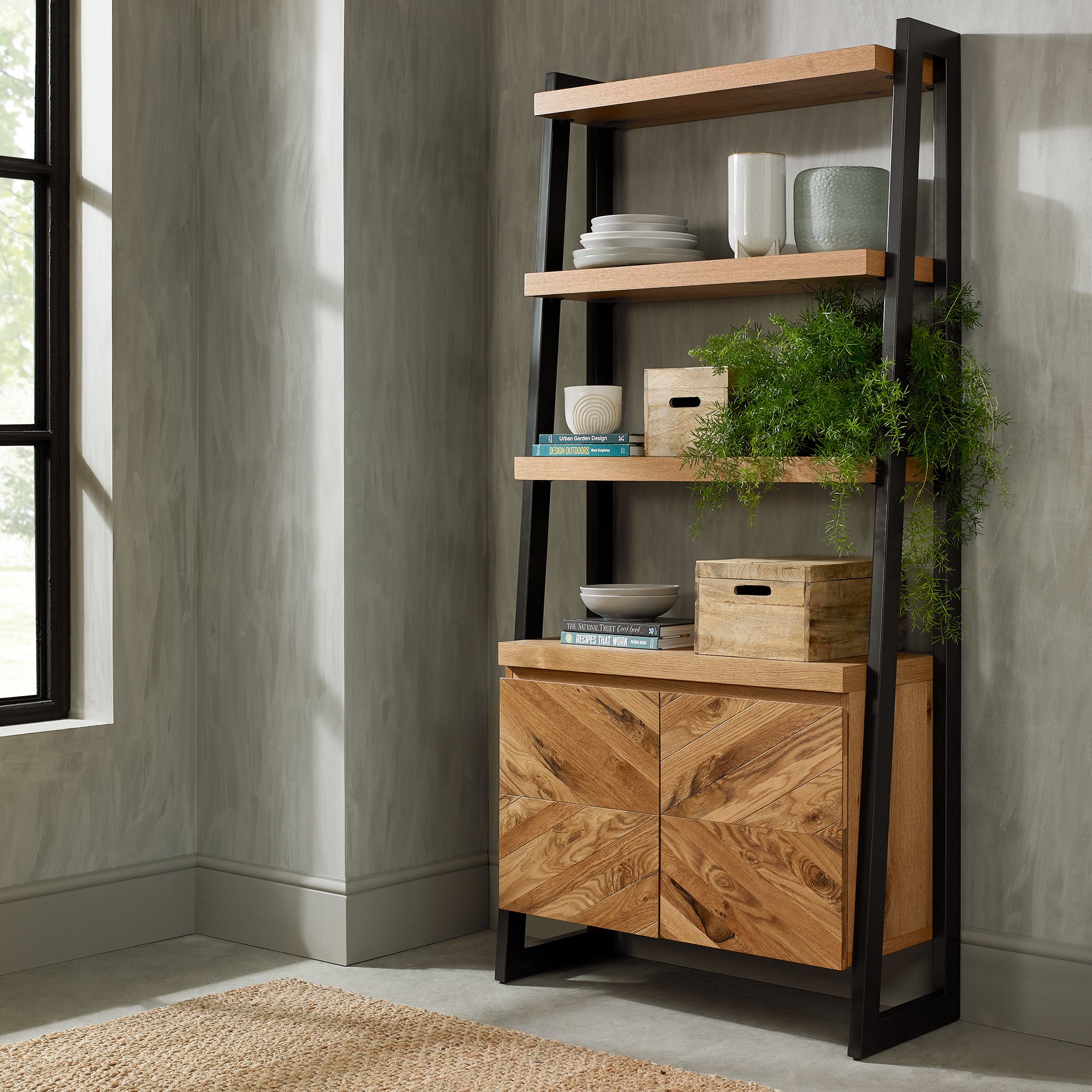 Signature Collection Ellipse Rustic Oak Open Display Unit Living Room