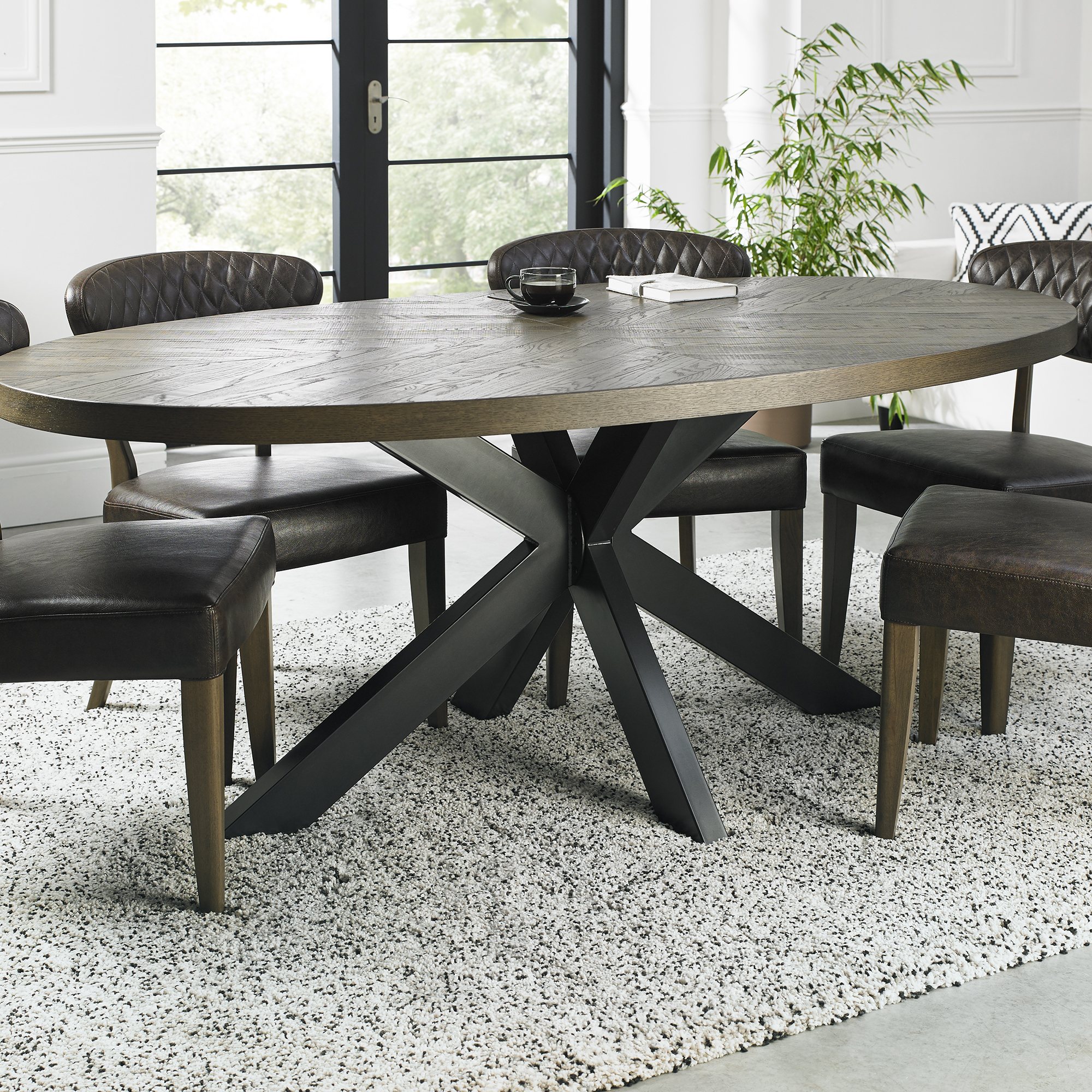 Signature Collection Ellipse Fumed Oak 6 Seater Dining Table Dining Tables Bentley Designs