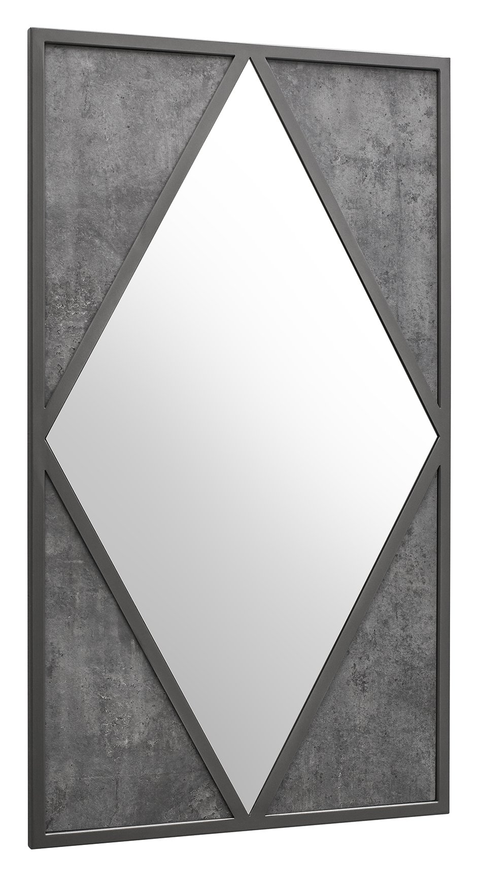 Premier Collection Renzo Zinc & Dark Grey Rectangular Wall Mirror