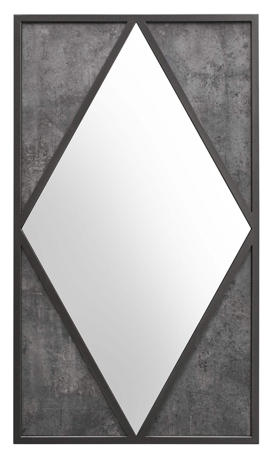 Premier Collection Renzo Zinc & Dark Grey Rectangular Wall Mirror