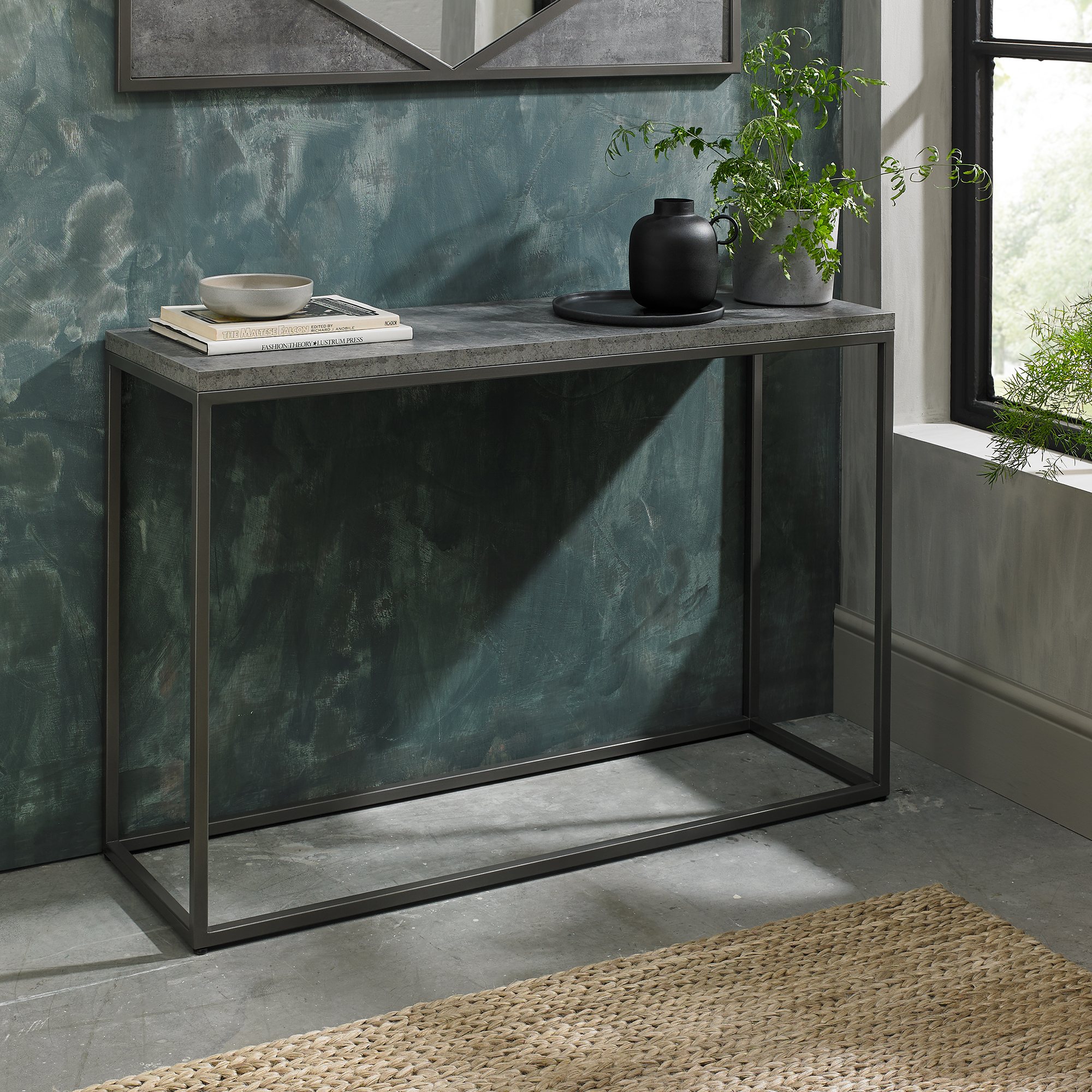 Black and grey console table hotsell