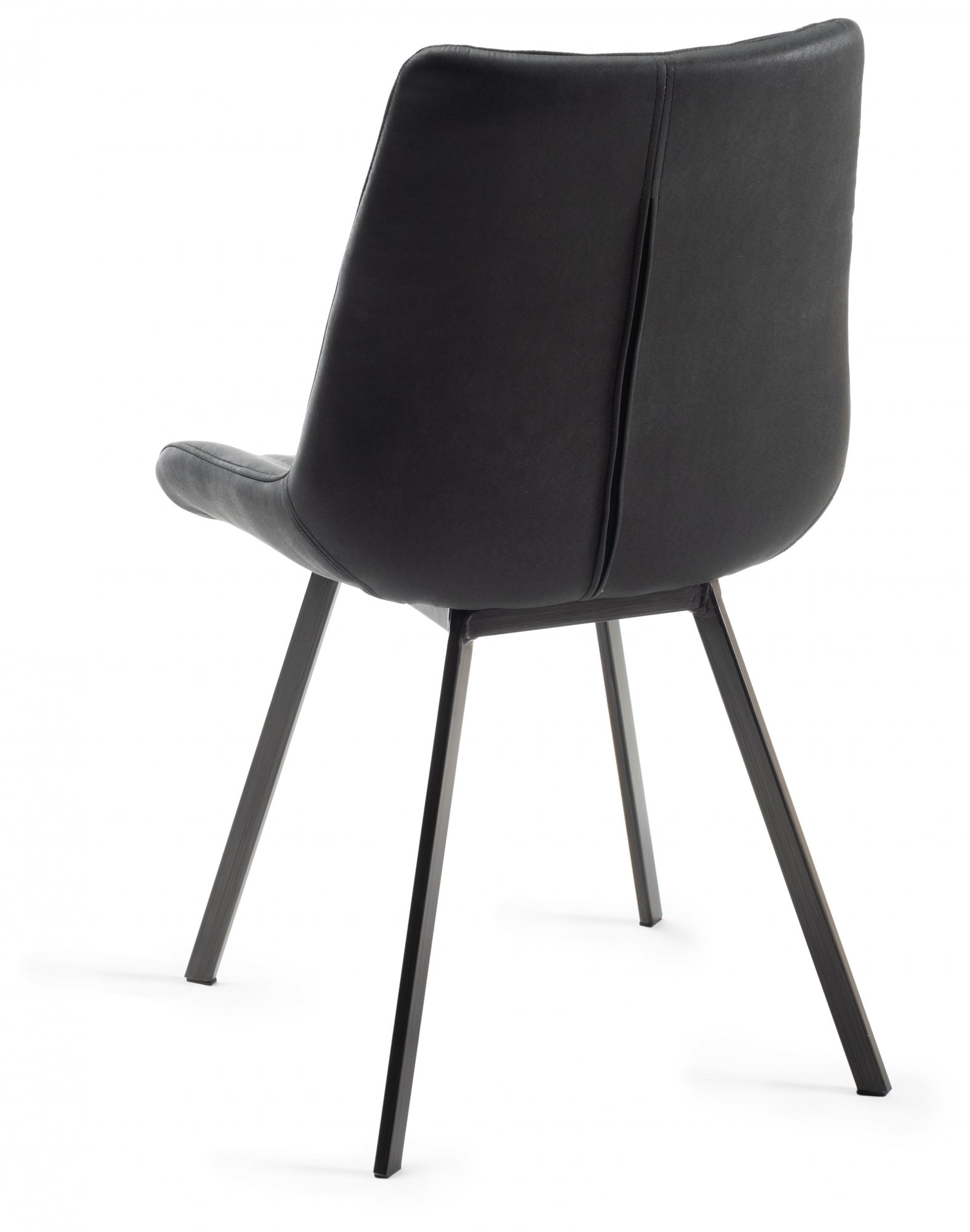 Gallery Collection Fontana Dark Grey Faux Suede Fabric Chairs with