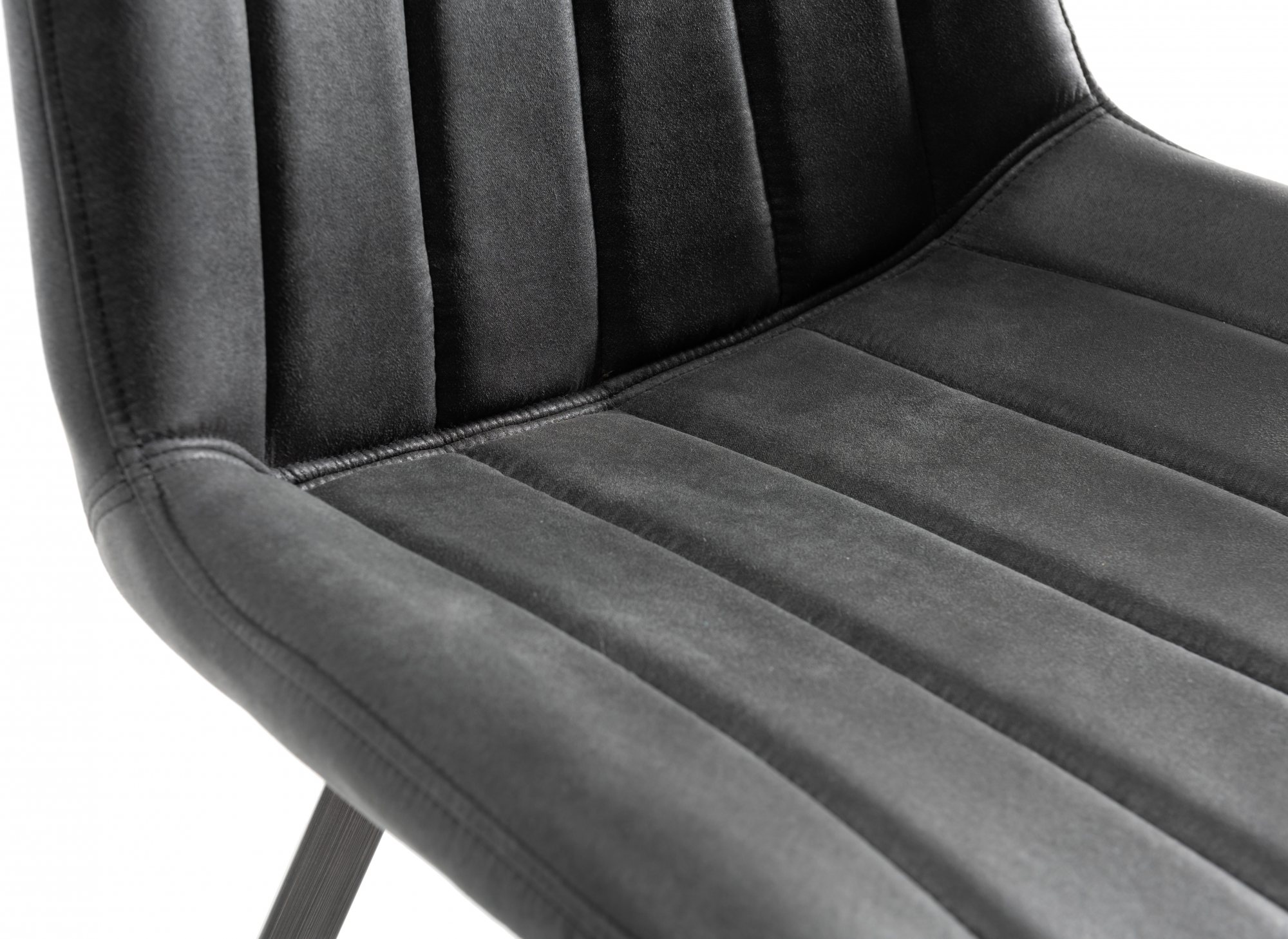 Gallery Collection Fontana Dark Grey Faux Suede Fabric Chairs with