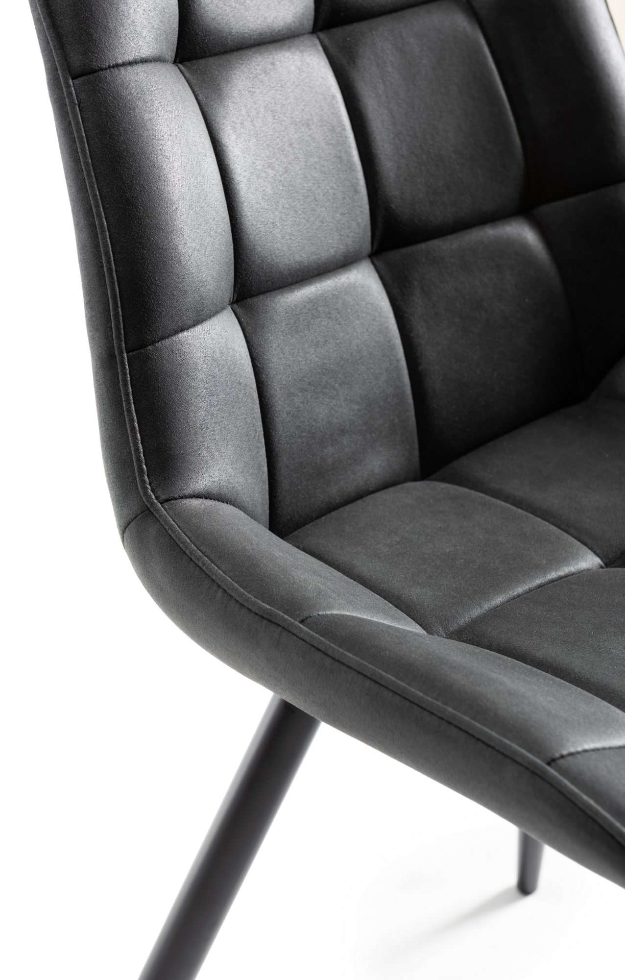 Gallery Collection Seurat Dark Grey Faux Suede Fabric Chairs with