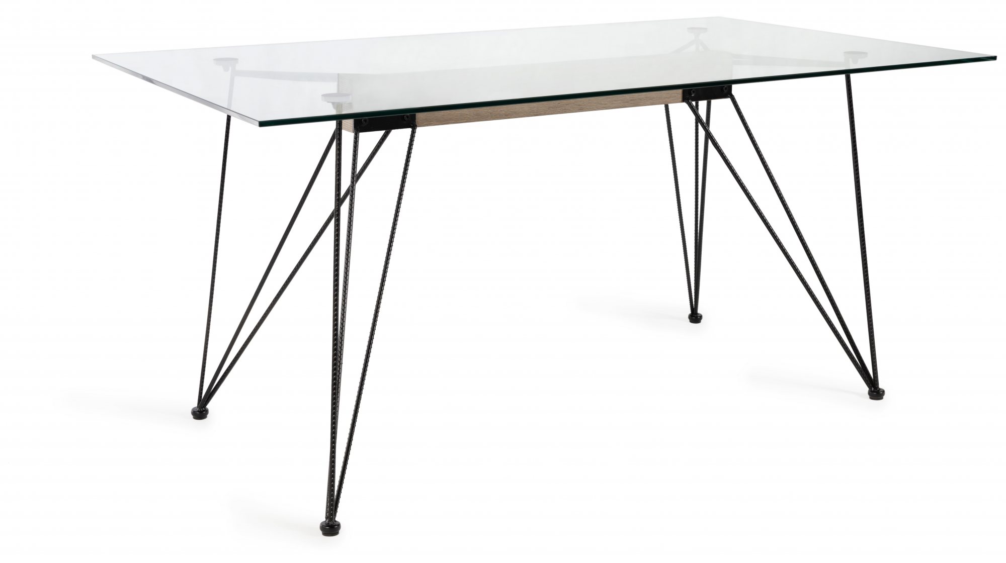 Gallery Collection Miro Clear Tempered Glass 6 Seater Dining Table with