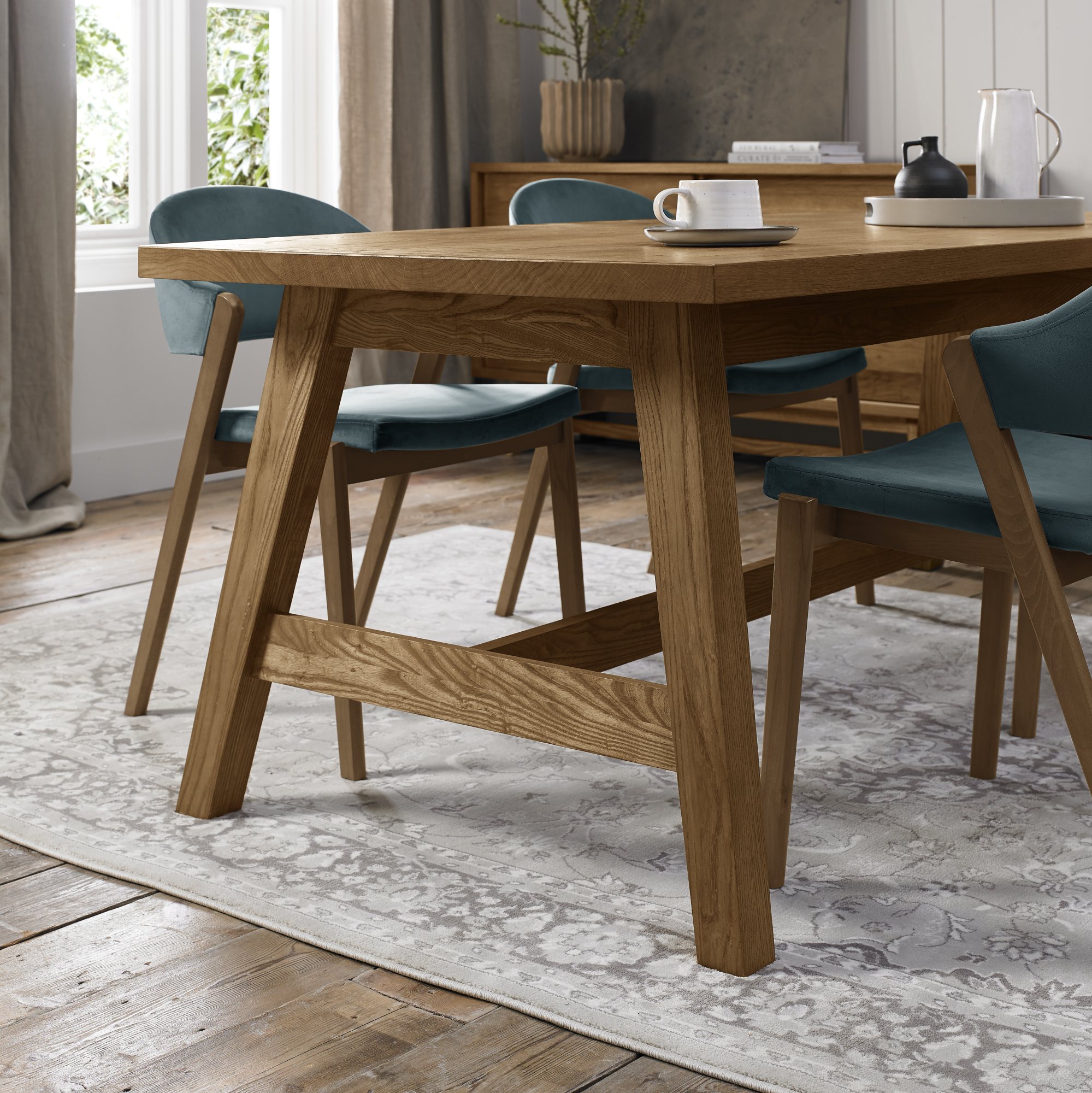 Camden Rustic Oak Dining Table 46 Seater Dining Room Bentley