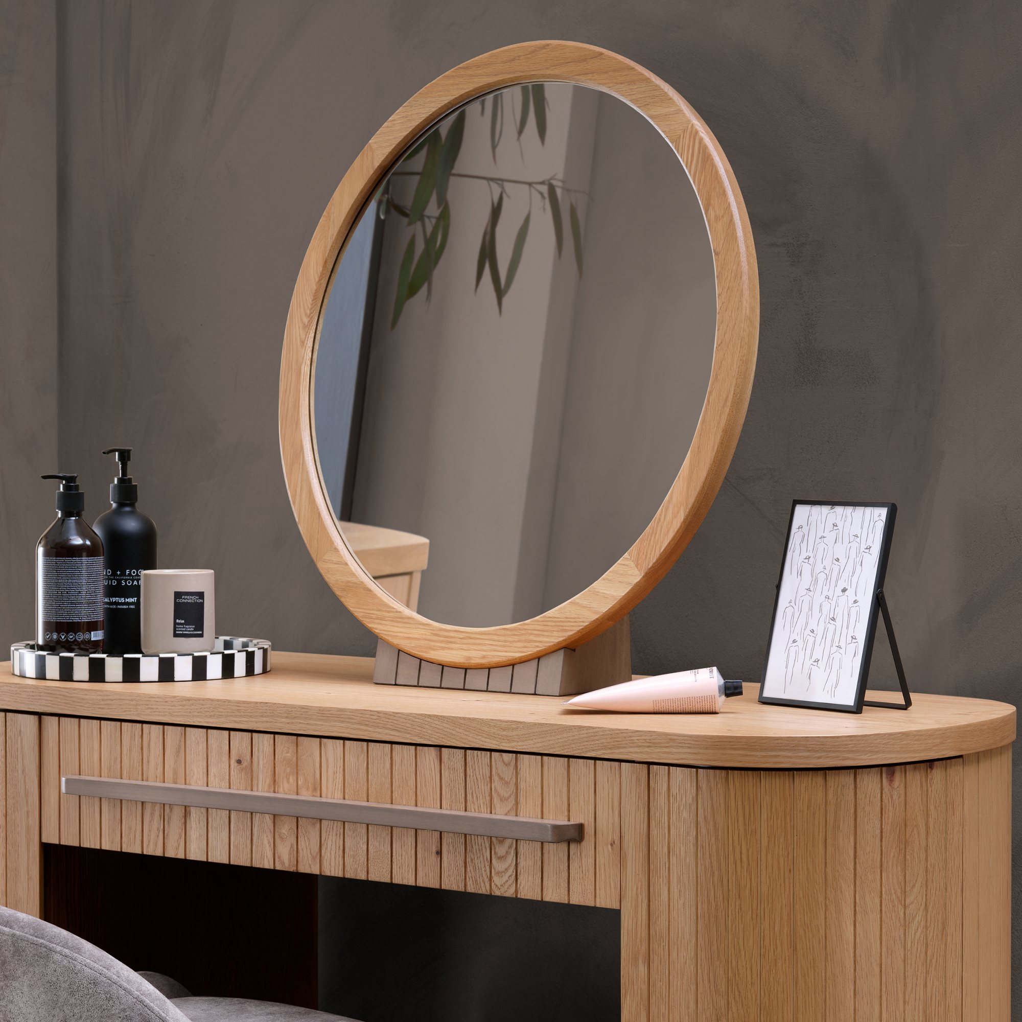 Vega Knotty Oak & Weathered Oak Vanity Mirror - Bentley Designs
