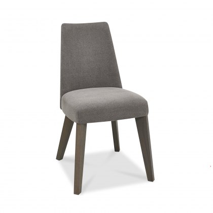 Cadell Aged Oak Upholstered Chair - Smoke Grey (Pair)