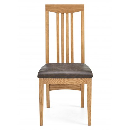 High Park Slatted Chair - Distressed Bonded Leather (Pair)