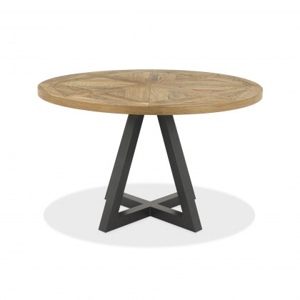 Indus Rustic Oak Circular Dining Table