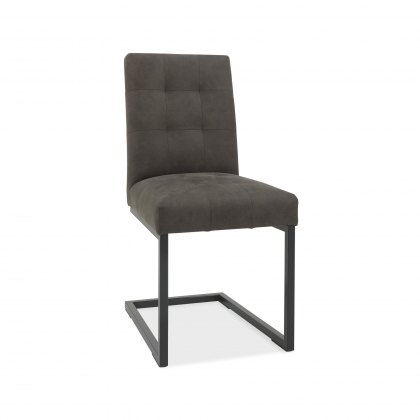 Indus Uph Cantilever Chair - Dark Grey Fabric (Pair)