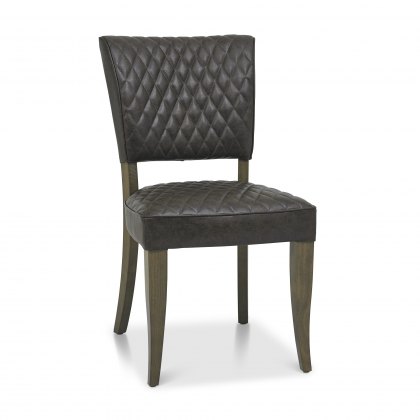 Logan Fumed Oak Upholstered Chair - Old West Vintage (Pair)