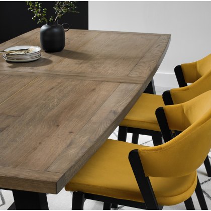 Camden Weathered Oak & Peppercorn 4 - 6 Seater Dining Table