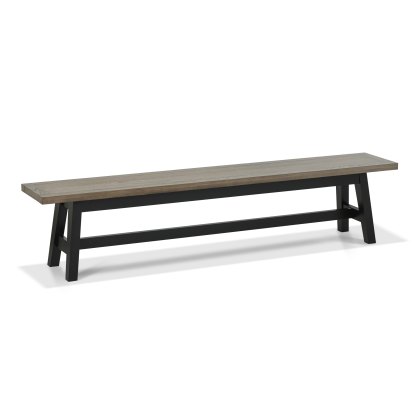 Camden Weathered Oak & Peppercorn Large Bench