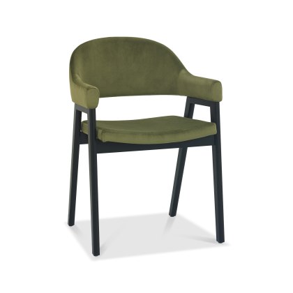 Camden Peppercorn Upholstered Arm Chair in a Cedar Velvet Fabric (Pair)