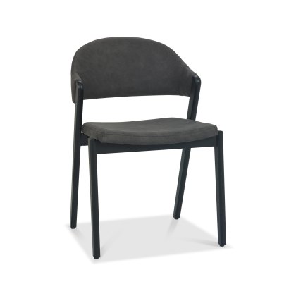 Camden Peppercorn Upholstered Chair in a Dark Grey Fabric (Pair)