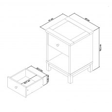 Atlanta Oak 1 Drawer Nightstand