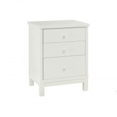 Atlanta White 3 Drawer Nightstand