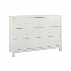 Atlanta White 6 Drawer Wide Chest