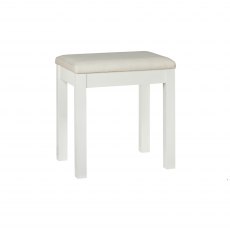 Atlanta White Stool - Sand Fabric