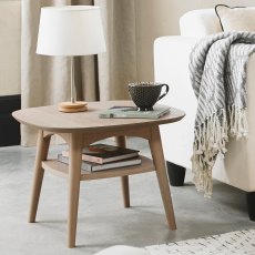 Dansk Scandi Oak Lamp Table With Shelf