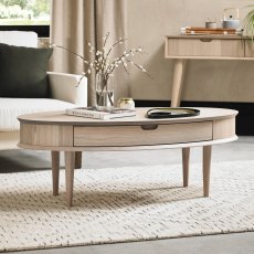 Dansk Scandi Oak Coffee Table With Drawer