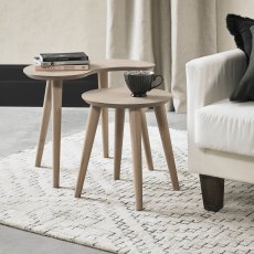 Dansk Scandi Oak Nest Of Lamp Tables