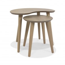 Dansk Scandi Oak Nest Of Lamp Tables