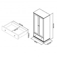 Ashby Soft Grey Double Wardrobe