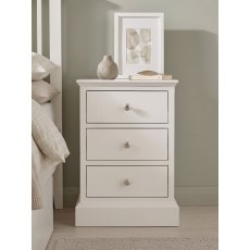 Ashby White 3 Drawer Bedside Table