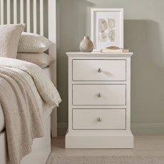 Ashby White 3 Drawer Bedside Table