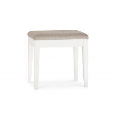 Ashby White Stool - Pebble Grey Fabric