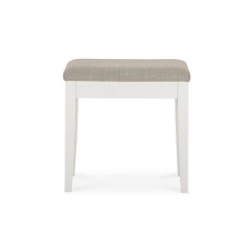 Ashby White Stool - Pebble Grey Fabric