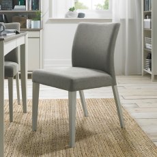 Bergen Grey Washed Uph Chair - Titanium Fabric (Pair)