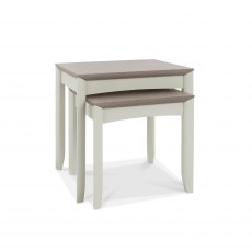 Bergen Grey Washed Oak & Soft Grey Nest Of Lamp Tables