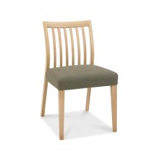 Bergen Oak Low Slat Back Chair - Black Gold Fabric (Pair)