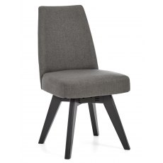 Brunel Gunmetal Upholstered Swivel Chair - Cold Steel (Pair)