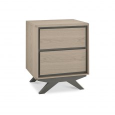 Brunel Scandi Oak & Dark Grey 2 Drawer Nightstand