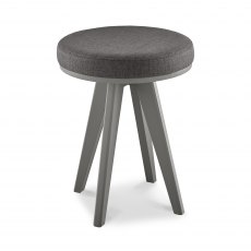 Brunel Scandi Oak & Dark Grey Stool Cold Steel