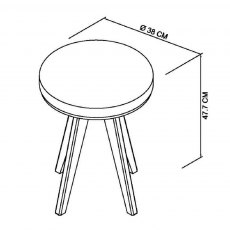 Brunel Scandi Oak & Dark Grey Stool Cold Steel