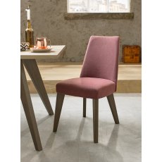 Cadell Aged Oak Upholstered Chair - Mulberry (Pair)