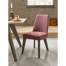 Cadell Aged Oak Upholstered Chair - Mulberry (Pair)