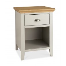 Hampstead Soft Grey & Pale Oak 1 Drawer Nightstand