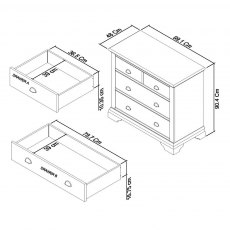 Hampstead Soft Grey & Pale Oak 2+2 Drawer Chest