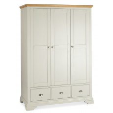 Hampstead Soft Grey & Pale Oak Triple Wardrobe